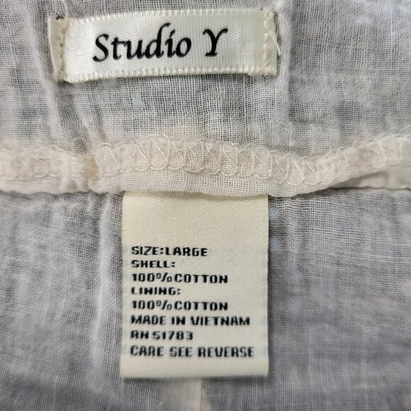 Studio Y Women's Skirt Junior Large Brown Eyelet Overver Cream Lining - Picture 3 of 8